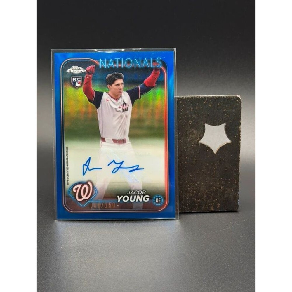 2024 Topps Chrome Update Jacob Young Blue Refractor Auto RC /150 #AC-JY National